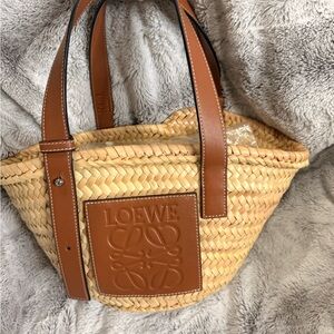 Loewe Brown and Tan Woven Tote